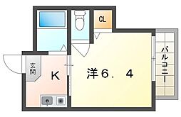 高柳栄ハイツ 1Kの間取図画像