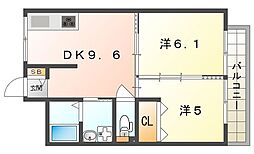 ノーヴァ寝屋川 2DKの間取図画像