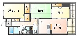 香里プラザ6 3DKの間取図画像