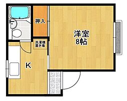 小林コーポ 1Kの間取図画像