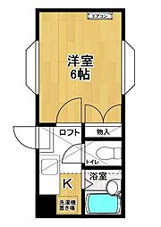 パルーム開成B 1Kの間取図画像