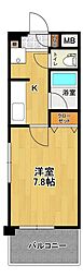 プラシード昭和 1Kの間取図画像