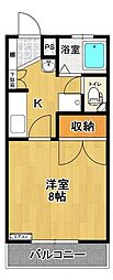 リビエラマンション 1Kの間取図画像