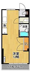 学生第一コーポ ワンルームの間取図画像