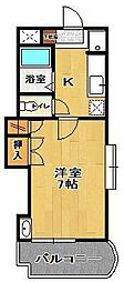 パークハイツ麓山 1Kの間取図画像