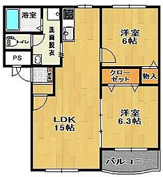 マンションDOM富久山2 2LDKの間取図画像
