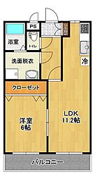 アメニティーハウス郡山 1LDKの間取図画像
