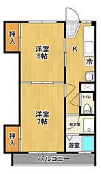 コスモハイツ 2Kの間取図画像