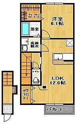 コートクレール 1LDKの間取図画像