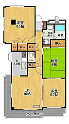 アネックス郡山 3LDKの間取図画像
