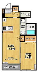 さくらハイツ 1LDKの間取図画像
