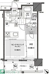 東急目黒線 武蔵小山駅 徒歩8分の賃貸マンション 8階1LDKの間取り