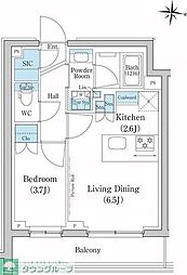 東急池上線 池上駅 徒歩4分の賃貸マンション 3階1LDKの間取り