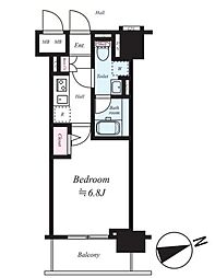 京急本線 京急蒲田駅 徒歩6分の賃貸マンション 11階1Kの間取り