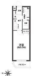都営浅草線 西馬込駅 徒歩5分の賃貸マンション 3階1Kの間取り