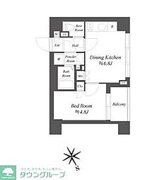 ブランシエスタ品川大井町パークエッジ 1DKの間取図画像