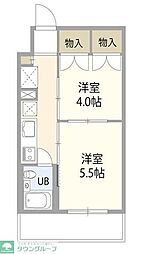 東急大井町線 中延駅 徒歩3分の賃貸マンション 3階2Kの間取り