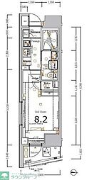 京急空港線 大鳥居駅 徒歩6分の賃貸マンション 2階1Kの間取り