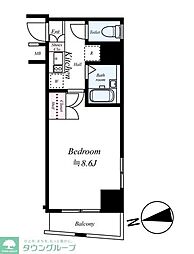 都営浅草線 戸越駅 徒歩1分の賃貸マンション 9階1Kの間取り