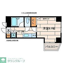 都営浅草線 西馬込駅 徒歩3分の賃貸マンション 2階1Kの間取り