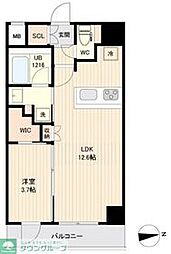 京急空港線 大鳥居駅 徒歩13分の賃貸マンション 3階1LDKの間取り