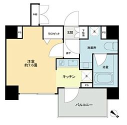 JR山手線 大崎駅 徒歩7分の賃貸マンション 5階1Kの間取り