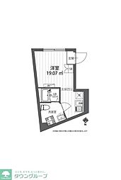 東急大井町線 戸越公園駅 徒歩5分の賃貸マンション 3階ワンルームの間取り