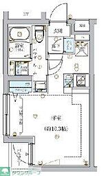 京急本線 梅屋敷駅 徒歩8分の賃貸マンション 3階ワンルームの間取り