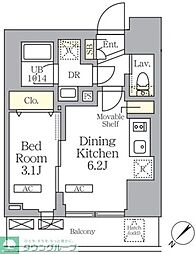 プライムガーデン大森 7階1DKの間取り