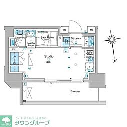 ルフォンプログレ品川大井 3階ワンルームの間取り