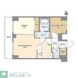 Ａｕｇｕｓｔａ　Ｒｅｓｉｄｅｎｃｅ大森 8階1SLDKの間取り