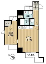 東急大井町線 中延駅 徒歩2分の賃貸マンション 8階1LDKの間取り