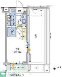 東急大井町線 荏原町駅 徒歩3分の賃貸マンション 3階1Kの間取り