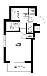 JR京浜東北・根岸線 大井町駅 徒歩10分の賃貸マンション 3階1Kの間取り