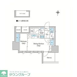 スタイリオ蒲田WEST 1DKの間取図画像