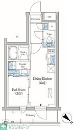 品川区旗の台5丁目マンション 1DKの間取図画像