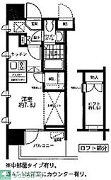 レジディア大森東 ワンルームの間取図画像
