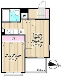 ラナイコート1596 1LDKの間取図画像