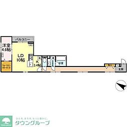 セレスティア大森東 1LDKの間取図画像