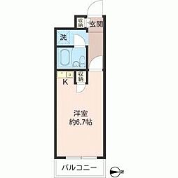 品川大井町スカイレジテル ワンルームの間取図画像