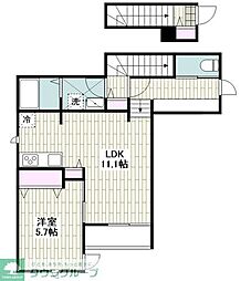 ベルフォレスタB 1SLDKの間取図画像