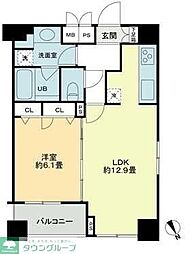 クロスレジデンス蒲田 1LDKの間取図画像