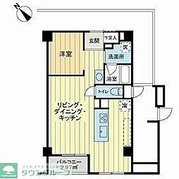 ライオンズマンション大井 1LDKの間取図画像
