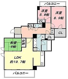 ＰＡＴＨ宮前平 4階3LDKの間取り