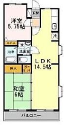カサベルデＵ 4階2LDKの間取り
