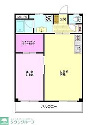 グリーンヒル藤ケ丘1 1SLDKの間取図画像