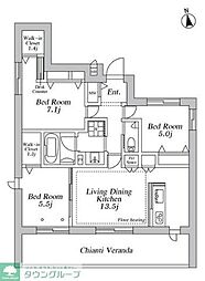 川崎市多摩区登戸マンション 3LDKの間取図画像