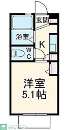 G・Aヒルズ日吉B棟 1Kの間取図画像