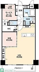 エクセルシオール新丸子 1SLDKの間取図画像