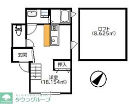 THETERACEKawawamachi ワンルームの間取図画像
